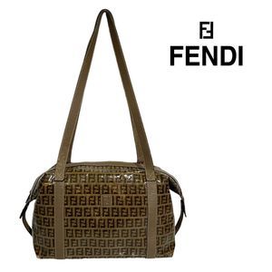 FENDI* Monogram Coated Canvas Zuchinno Shoulder Bag